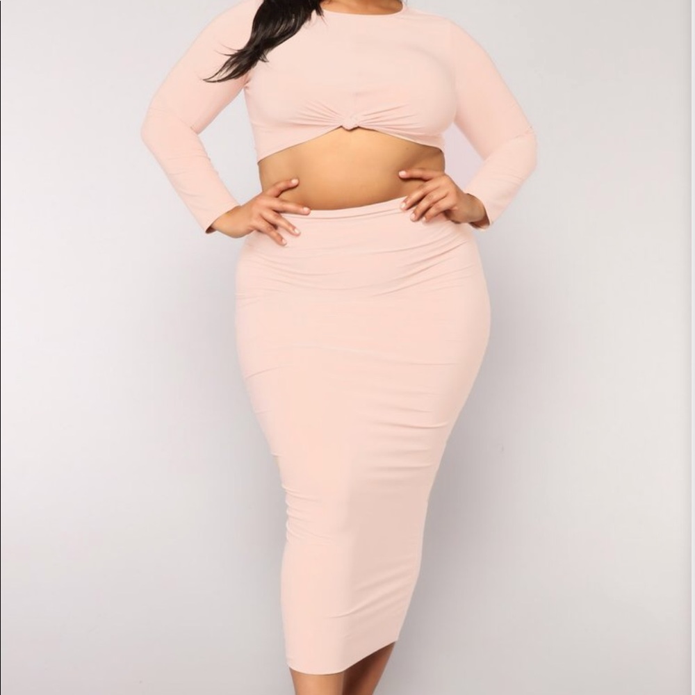 Pink Two piece skirt set